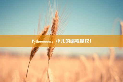 Pythooooon，小儿的编程魔杖！