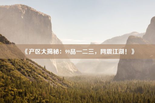 《产区大揭秘：99品一二三，网震江湖！》