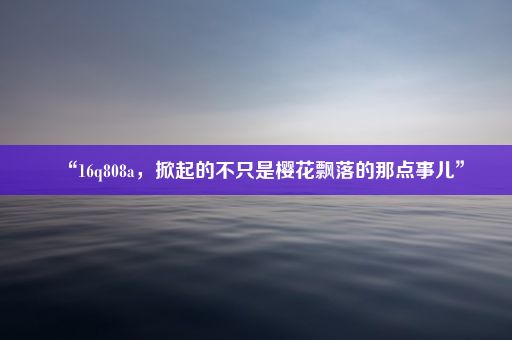 “16q808a，掀起的不只是樱花飘落的那点事儿”