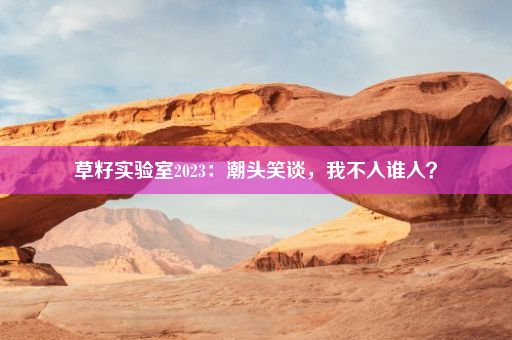 草籽实验室2023：潮头笑谈，我不入谁入？