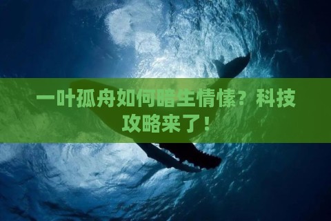 一叶孤舟如何暗生情愫？科技攻略来了！