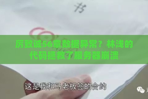 厉致诚56章数据异常？林浅的代码拯救了服务器崩溃