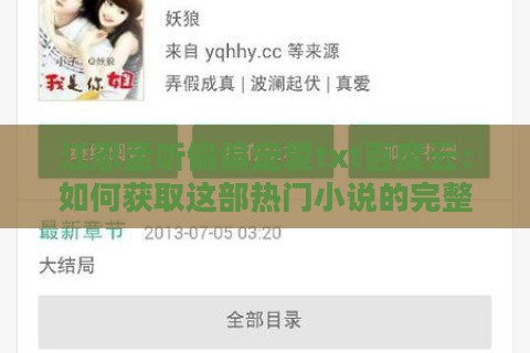 江忍孟听偏偏宠爱txt百度云：如何获取这部热门小说的完整资源？