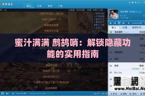 蜜汁满满 鹧鸪哨：解锁隐藏功能的实用指南