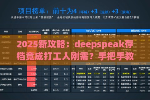 2025新攻略：deepspeak存档竟成打工人刚需？手把手教你榨干ai内存