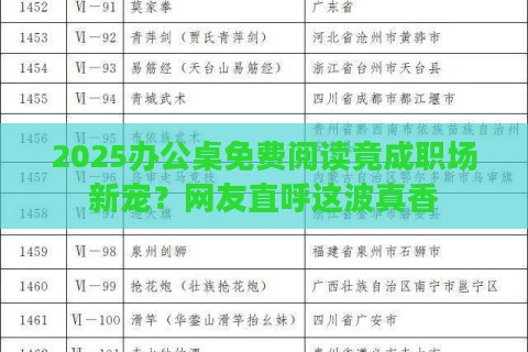2025办公桌免费阅读竟成职场新宠？网友直呼这波真香