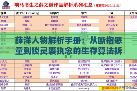 薛洋人物解析手册：从断指恶童到锁灵囊执念的生存算法拆解