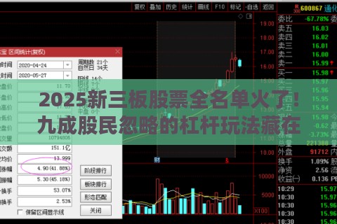 2025新三板股票全名单火了！九成股民忽略的杠杆玩法藏在这