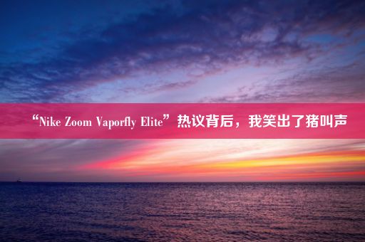 “Nike Zoom Vaporfly Elite”热议背后,我笑出了猪叫声