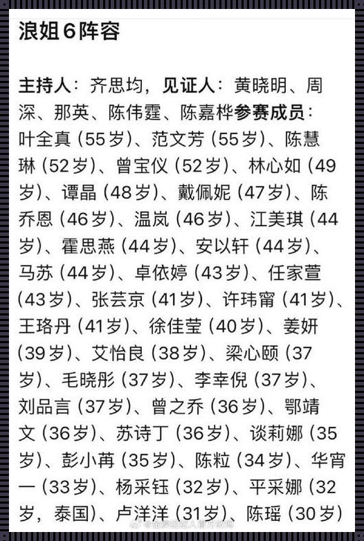 《搞笑版·浪姐6》来袭:笑谈“拟邀阵容网曝”背后的潮流真相!