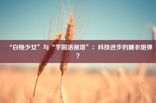 “白桃少女”与“芋圆洛丽塔”:科技进步的糖衣炮弹?