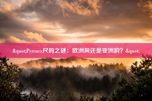 "Pyrenex尺码之谜:欧洲风还是亚洲韵?"