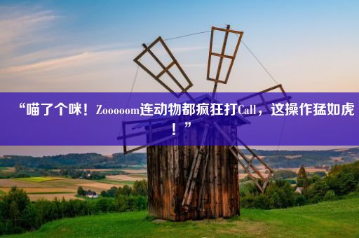 “喵了个咪!Zooooom连动物都疯狂打Call,这操作猛如虎!”