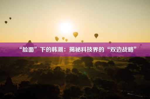 “脸面”下的韩潮:揭秘科技界的“双边战略”